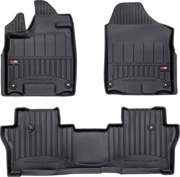 Резиновые коврики в салон для Honda Pilot (mkIII) 2015-2022 / Passport (mkIII) 2018-2025 (1-2 ряд) (Frogum Proline 3D)