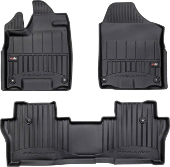 Резиновые коврики в салон для Honda Pilot (mkIII) 2015-2022 / Passport (mkIII) 2018-2025 (1-2 ряд) (Frogum Proline 3D)