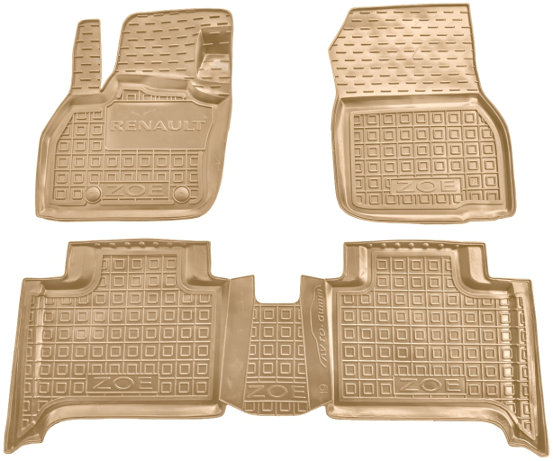 Автомобільні килимки у салон Renault Zoe 2018- бежеві (AVTO-Gumm)