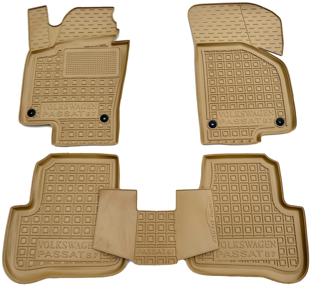 Автомобильные коврики в салон Volkswagen Passat B6 05-/B7 11- бежевые (AVTO-Gumm)