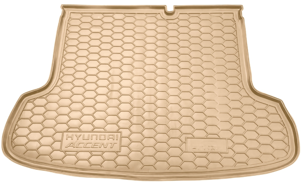 Автомобильный коврик в багажник Hyundai Accent 2006- Sedan бежевый AVTO-Gumm