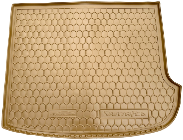 Автомобильный коврик в багажник Hyundai Santa Fe 2006-2012 7 мест бежевый (AVTO-Gumm)