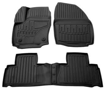 3D килимки Ford S-Max (2006-2014) (круглі кліпси) з бортиками 30 мм (Stingray)