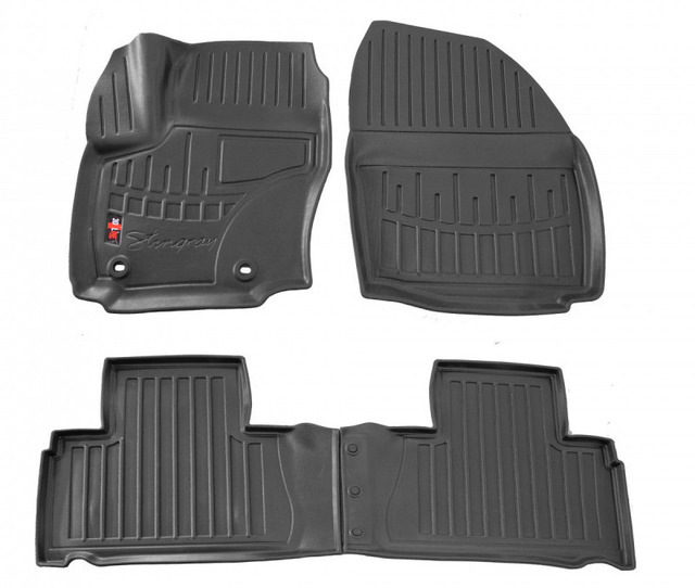 3D килимки для Ford S-Max (2006-2014) (овальні кліпси) з бортиками 30 мм (Stingray)
