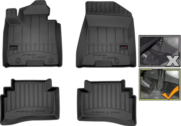 Резиновые коврики в салон Kia Sportage (mkIV) 2015-2021; Hyundai Tucson (mkIII) 2015-2020 без натяжителя ремня Frogum Proline Premium