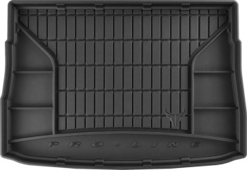 Резиновый ковер в багажник Volkswagen Golf (mkVIII) 2019→ хэтчбек верхний уровень с запаской с боковыми нишами Frogum Proline Premium