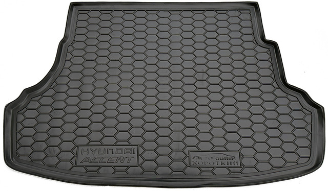 Коврик в багажник Hyundai Accent (RB) 2010-2017 sedan цельная спинка (Avto-Gumm)