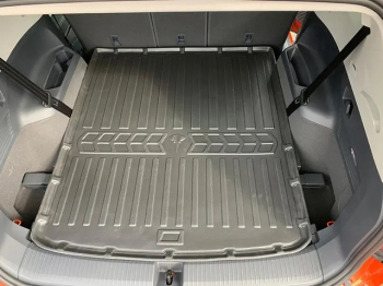 Коврик в багажник Volkswagen ID6 (2021-...) 3 ряд сложен с бортиками 30 мм (Stingray). Фото 2
