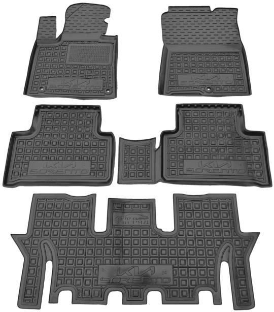 Резиновые коврики в салон Kia Sorento IV (MQ4) 2020-... 7 мест Avto-Gumm. Фото 12