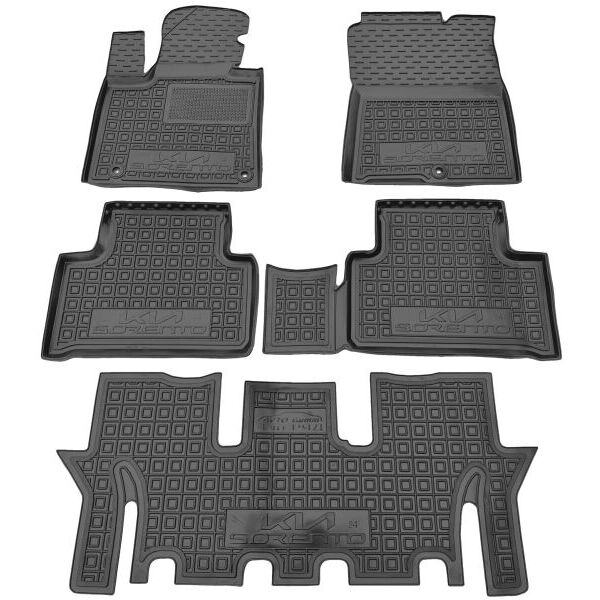 Резиновые коврики в салон Kia Sorento IV (MQ4) 2020-... 7 мест Avto-Gumm